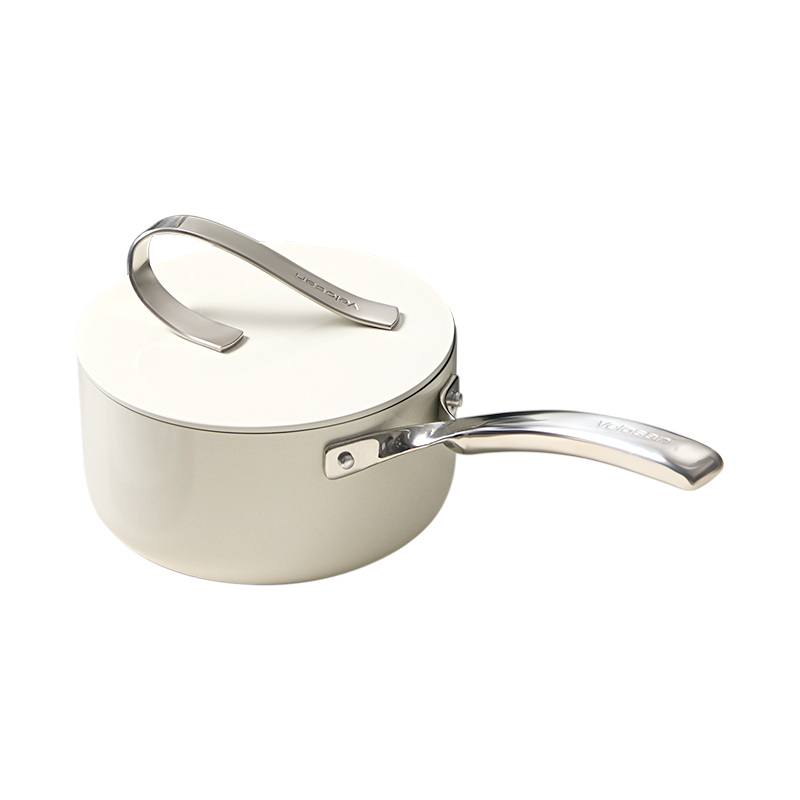 VELOSAN Free Ribbon 18 cm Cast-Aluminum Saucepan with Lid, White
