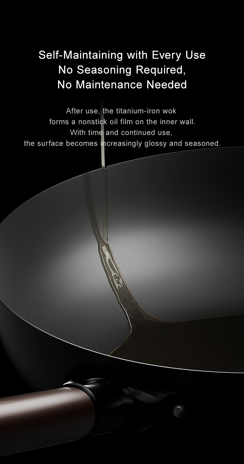 VELOSAN 32 cm Iron Wok with Titanium Coating