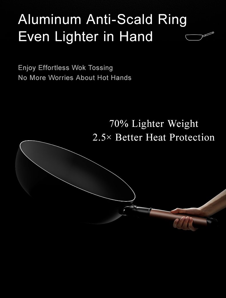 VELOSAN 32 cm Iron Wok with Titanium Coating
