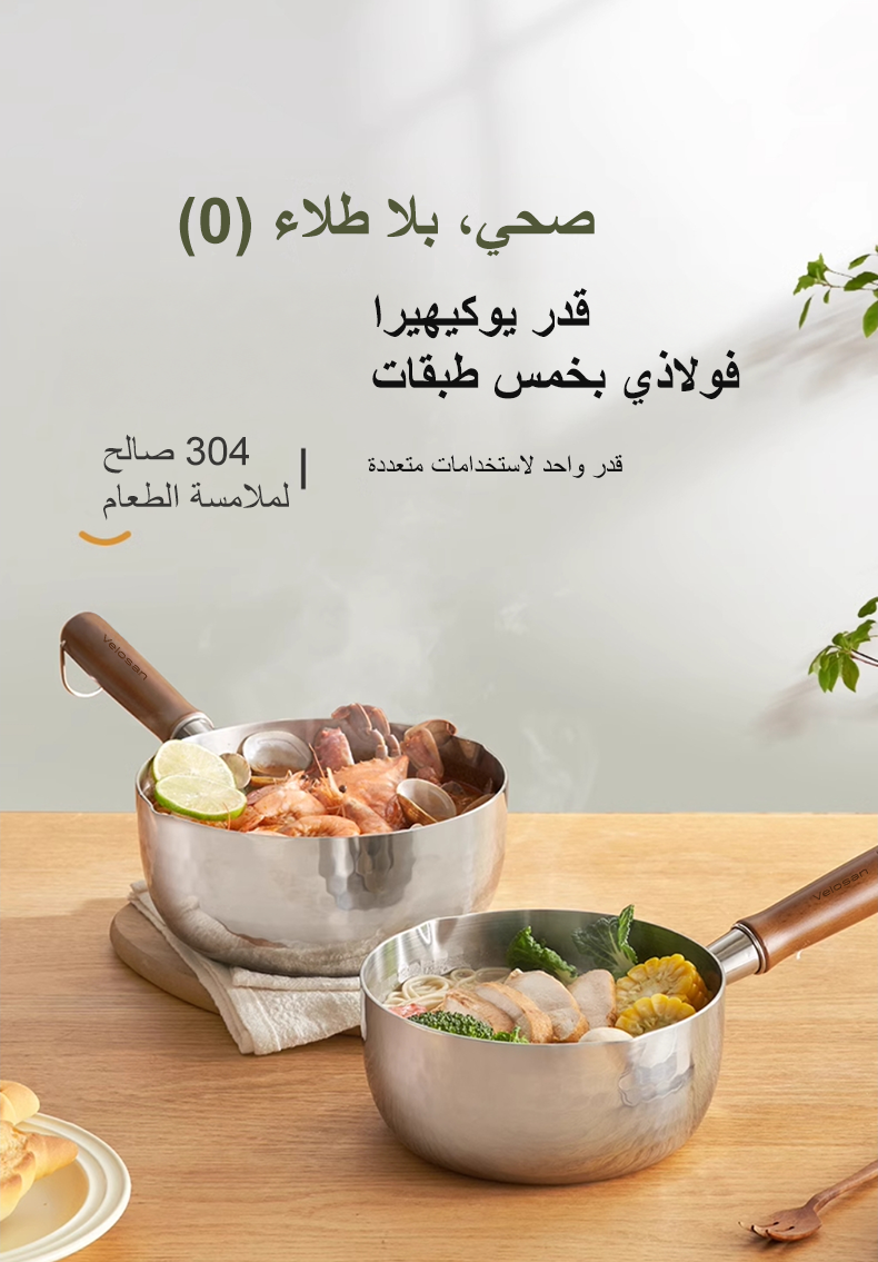 فيلوسان — قدر صلصة ستانلس ستيل 20 سم مع قدر تبخير