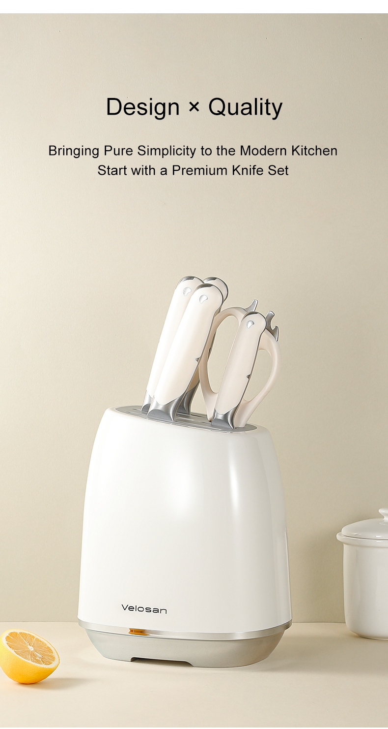 VELOSAN Pebble Series Knife Set, White