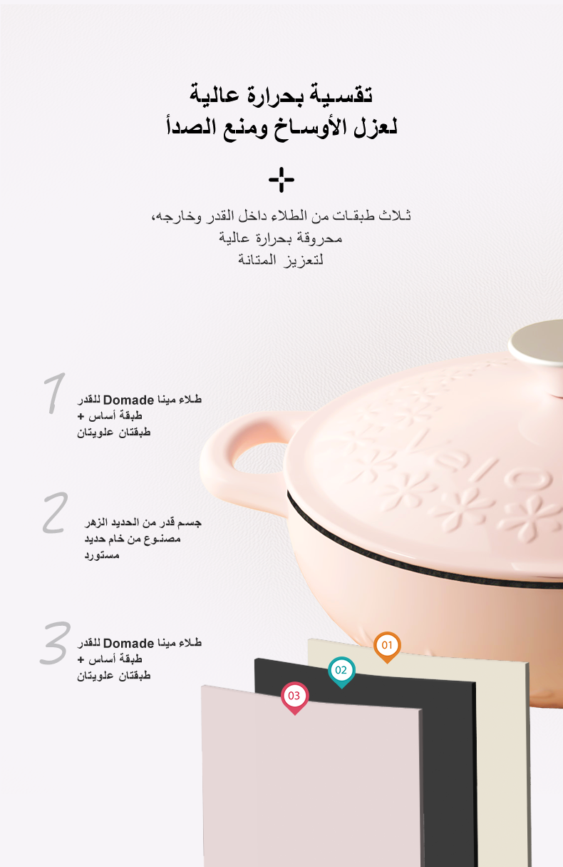 فيلوسان — قدر حديد زهر مطلي بالمينا 22 سم
