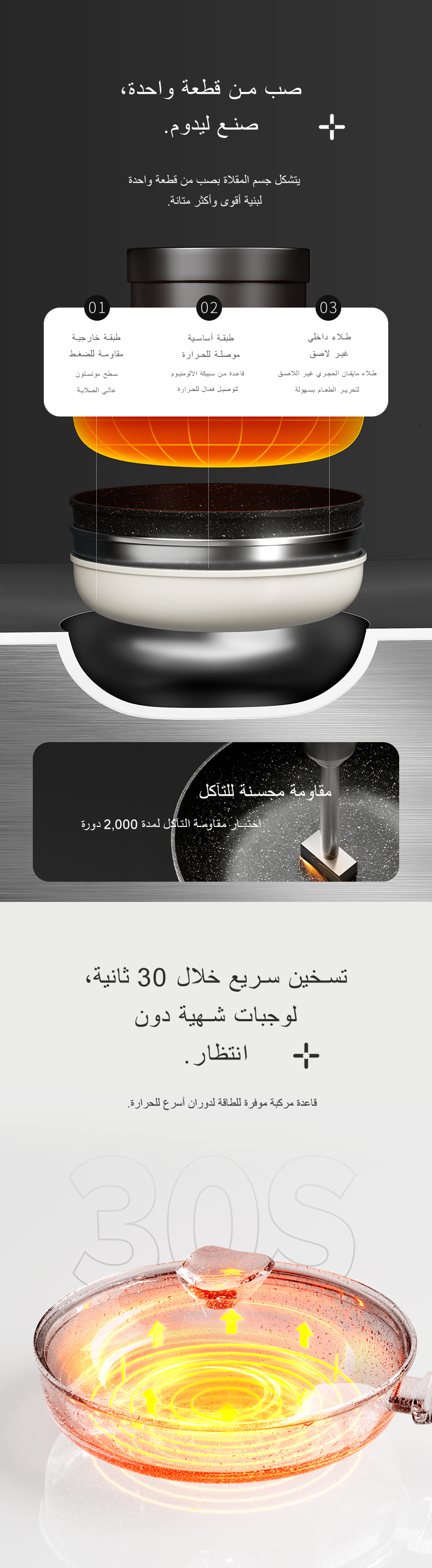 فيلوسان — مقلاة ألمنيوم 24 سم مع غطاء زجاجي