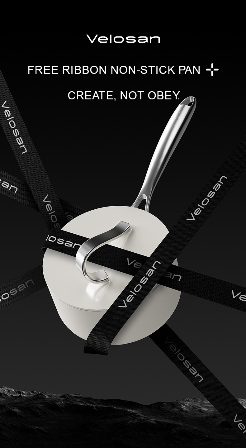 VELOSAN Free Ribbon 18 cm Cast-Aluminum Saucepan with Lid, White