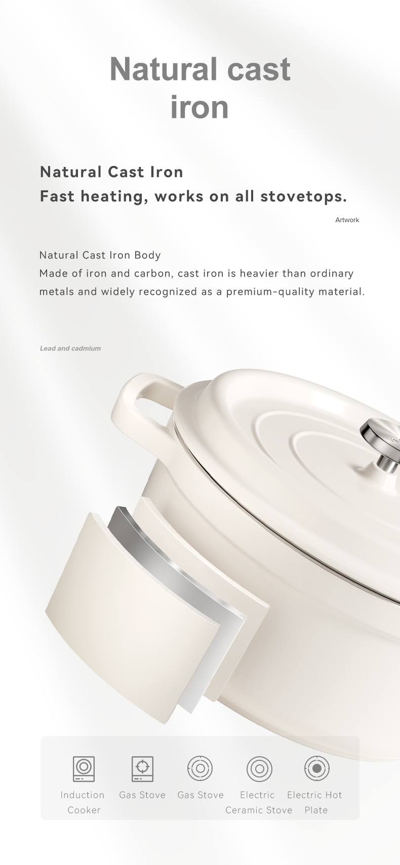 VELOSAN 24 cm / 3.6 L Enamelled Cast-Iron Casserole